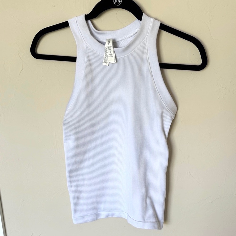 Athleta Ribbed White Tank Top